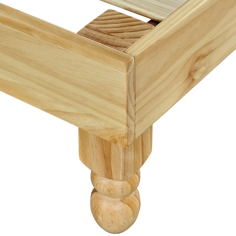 MUSEHOMEINC 12 Inch Wood Bed Frame Elegant Style Eliminates,Natural Finish