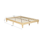 MUSEHOMEINC 12 Inch Wood Bed Frame Elegant Style Eliminates,Natural Finish