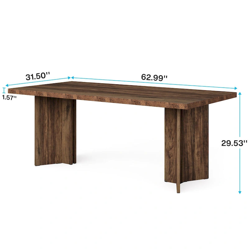 63 Inches Long Kitchen Dinner Table for Dining Room