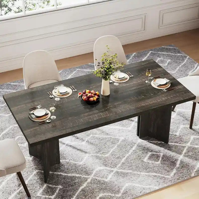 63 Inches Long Kitchen Dinner Table for Dining Room