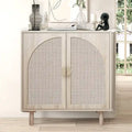 Rattan Storage Accent Cabinet with Doors, Sideboard Buffet Cabinet - 29.53Lx15.75Wx31.5H