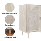 Rattan Storage Accent Cabinet with Doors, Sideboard Buffet Cabinet - 29.53Lx15.75Wx31.5H