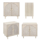 Rattan Storage Accent Cabinet with Doors, Sideboard Buffet Cabinet - 29.53Lx15.75Wx31.5H