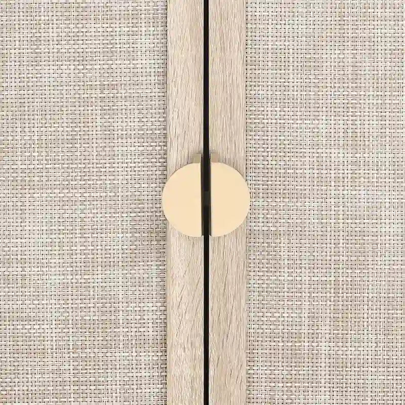 Rattan Storage Accent Cabinet with Doors, Sideboard Buffet Cabinet - 29.53Lx15.75Wx31.5H