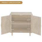 Rattan Storage Accent Cabinet with Doors, Sideboard Buffet Cabinet - 29.53Lx15.75Wx31.5H