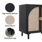 Rattan Storage Accent Cabinet with Doors, Sideboard Buffet Cabinet - 29.53Lx15.75Wx31.5H