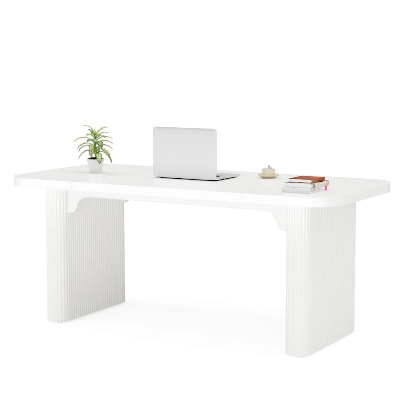 Modern 63 Executive Computer Desk for Home Office, Simple Rectangular Writing Table for Study Room Bedroom