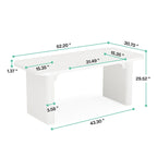 Modern 63 Executive Computer Desk for Home Office, Simple Rectangular Writing Table for Study Room Bedroom