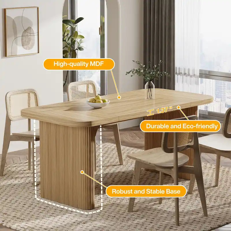 Modern 63 Executive Computer Desk for Home Office, Simple Rectangular Writing Table for Study Room Bedroom