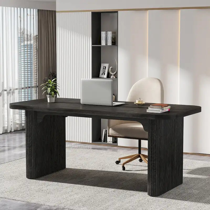 Modern 63 Executive Computer Desk for Home Office, Simple Rectangular Writing Table for Study Room Bedroom