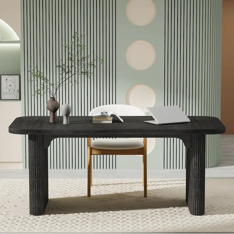 Modern 63 Executive Computer Desk for Home Office, Simple Rectangular Writing Table for Study Room Bedroom