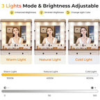 Makeup Vanity Desk with Large Hollywood Mirrors and Lights Bulb