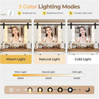 Makeup Vanity Desk with Large Hollywood Mirrors and Lights Bulb