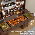 Makeup Vanity Desk with Large Hollywood Mirrors and Lights Bulb