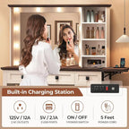 Makeup Vanity Desk with Large Hollywood Mirrors and Lights Bulb