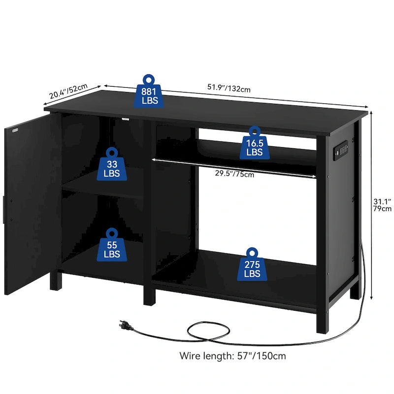 Moasis Aquarium Stand for 55-75 Gallon Fish Tanks with RGB Light Strip