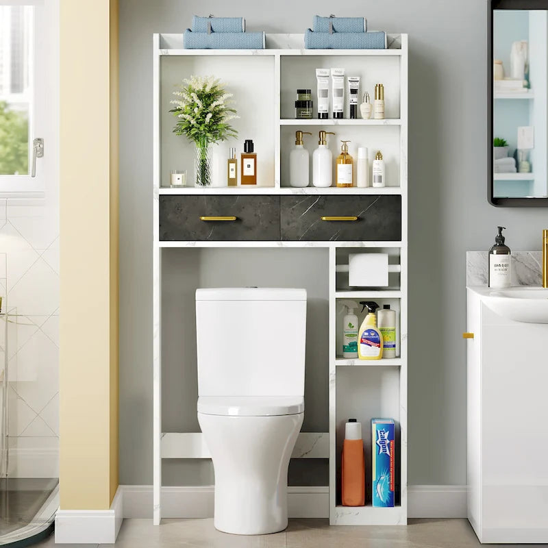 Moasis Over The Toilet Cabinet for Bathroom Storage with Drawers and Shelves