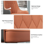 Set of 2 Modern Microfiber Silicone Leather Upholstered Dining Chairs, Metal Legs - 20.5x19.3x35.5 inch