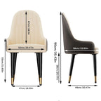 Set of 2 Modern Microfiber Silicone Leather Upholstered Dining Chairs, Metal Legs - 20.5x19.3x35.5 inch