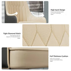 Set of 2 Modern Microfiber Silicone Leather Upholstered Dining Chairs, Metal Legs - 20.5x19.3x35.5 inch