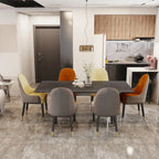 Set of 2 Modern Microfiber Silicone Leather Upholstered Dining Chairs, Metal Legs - 20.5x19.3x35.5 inch