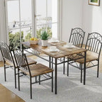 Retro Rectangular Dining Table Set with 4 Seats