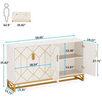 Modern 4-door Buffet Sideboard Storage Cabinet with Adjustable Shelf for Kithen Dining Room