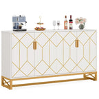 Modern 4-door Buffet Sideboard Storage Cabinet with Adjustable Shelf for Kithen Dining Room
