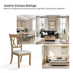 Alma Farmhouse Natural Solid Wood Dining Chair (Set of 2) by HULALA HOME