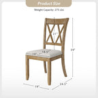 Alma Farmhouse Natural Solid Wood Dining Chair (Set of 2) by HULALA HOME