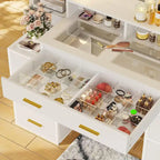 Makeup Vanity Table with 10x Magnifying Mirror Vanity Desk Glass Top