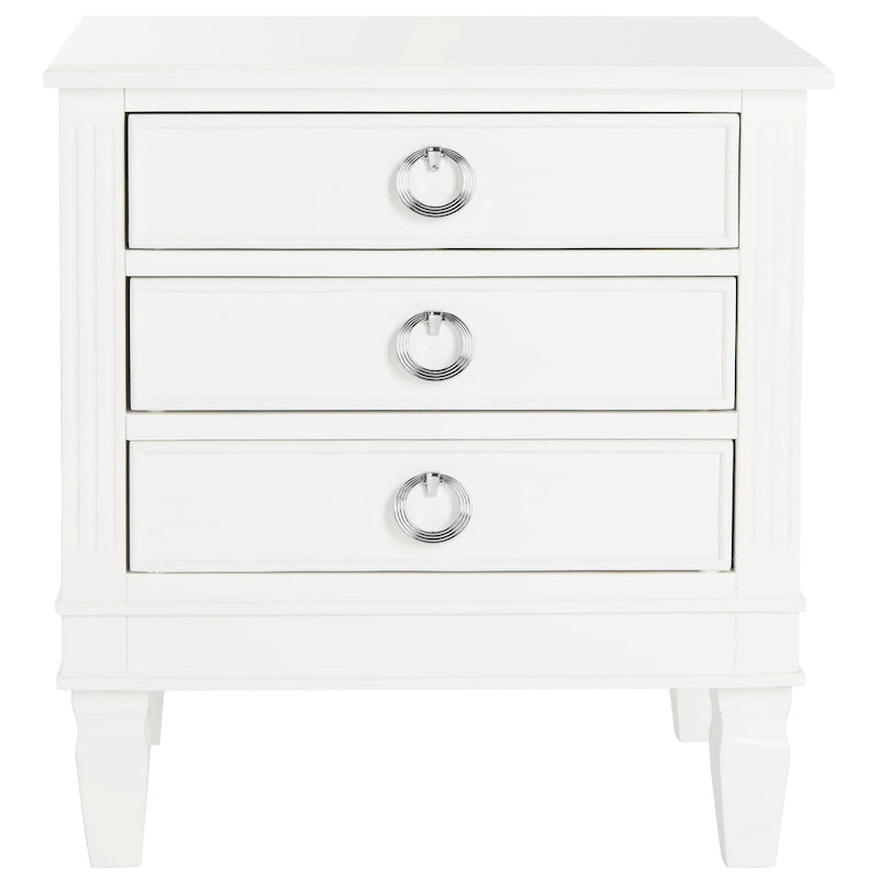 SAFAVIEH Georgeann White 3-Drawer Nightstand