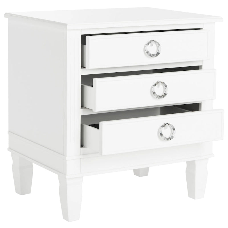 SAFAVIEH Georgeann White 3-Drawer Nightstand