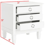 SAFAVIEH Georgeann White 3-Drawer Nightstand
