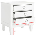 SAFAVIEH Georgeann White 3-Drawer Nightstand