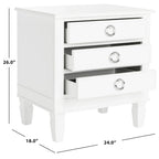 SAFAVIEH Georgeann White 3-Drawer Nightstand