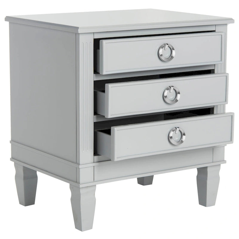 SAFAVIEH Georgeann White 3-Drawer Nightstand