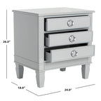 SAFAVIEH Georgeann White 3-Drawer Nightstand