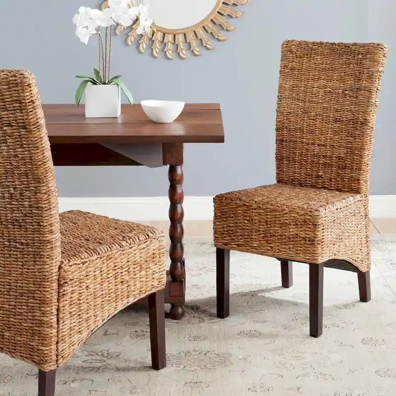 SAFAVIEH Georgetta Dining Natural Dining Chair (Set of 2) - 18.1 x 23.2 x 40.6 - 18Wx23Dx41H