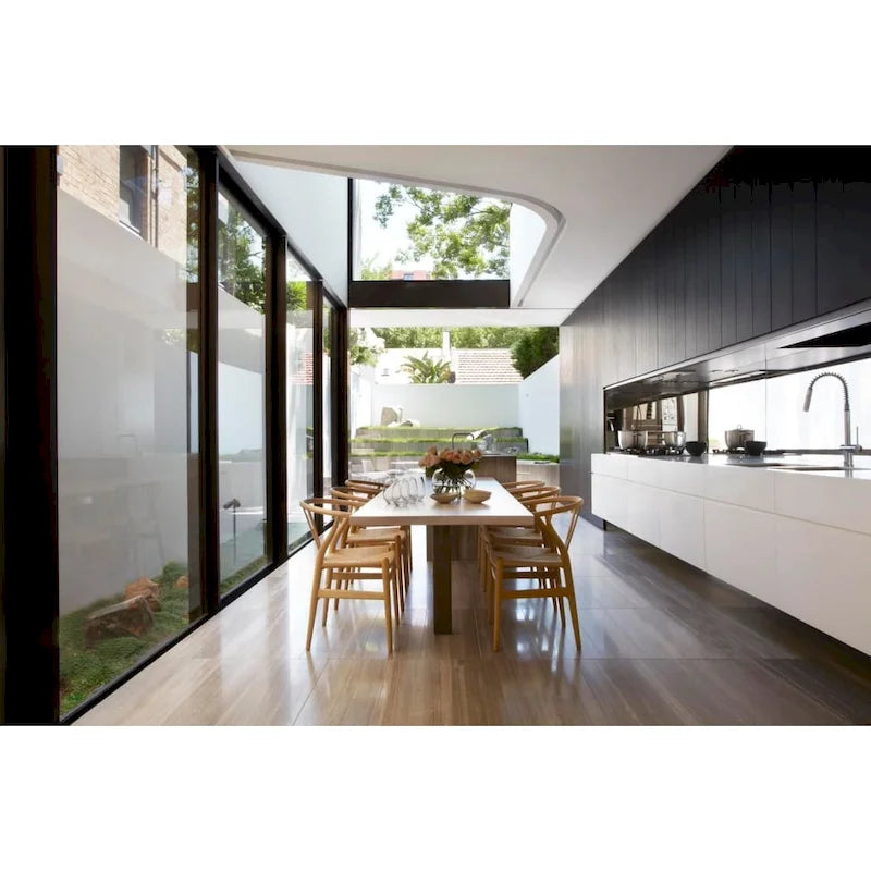 Set of 2 Modern Wood Dining Chair With Y Back Arm Armchair Hemp Seat For Home Restaurant Office