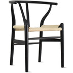 Set of 2 Modern Wood Dining Chair With Y Back Arm Armchair Hemp Seat For Home Restaurant Office