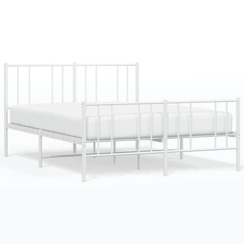 vidaXL Metal Bed Frame with Headboard, No Mattress