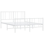 vidaXL Metal Bed Frame with Headboard, No Mattress