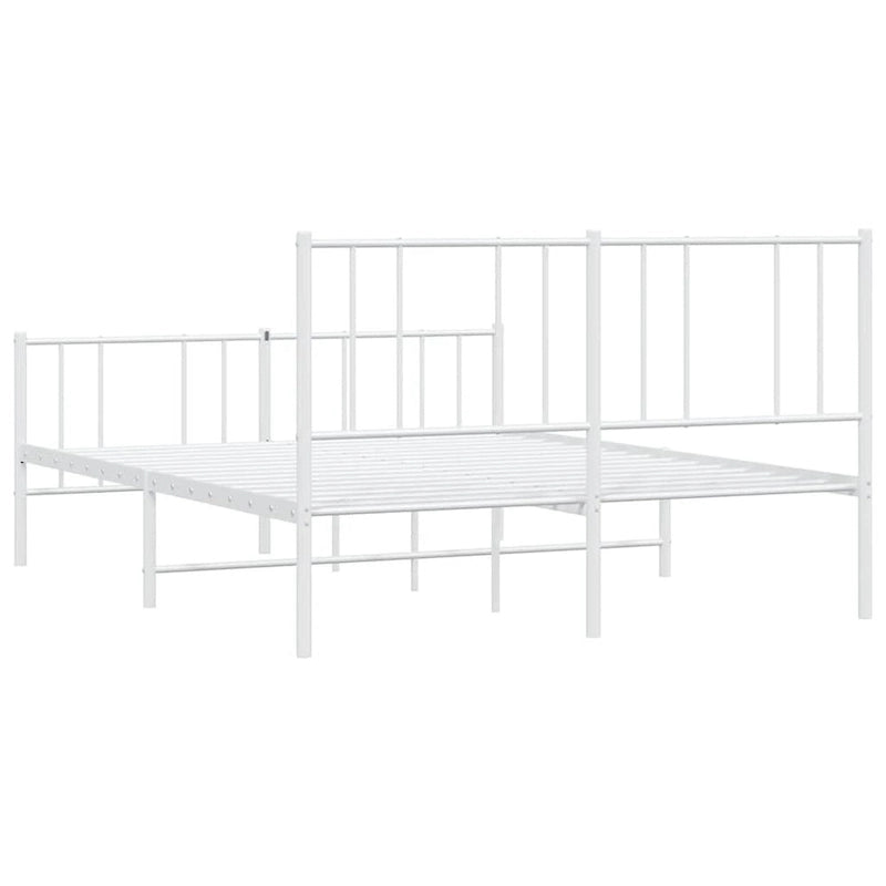 vidaXL Metal Bed Frame with Headboard, No Mattress