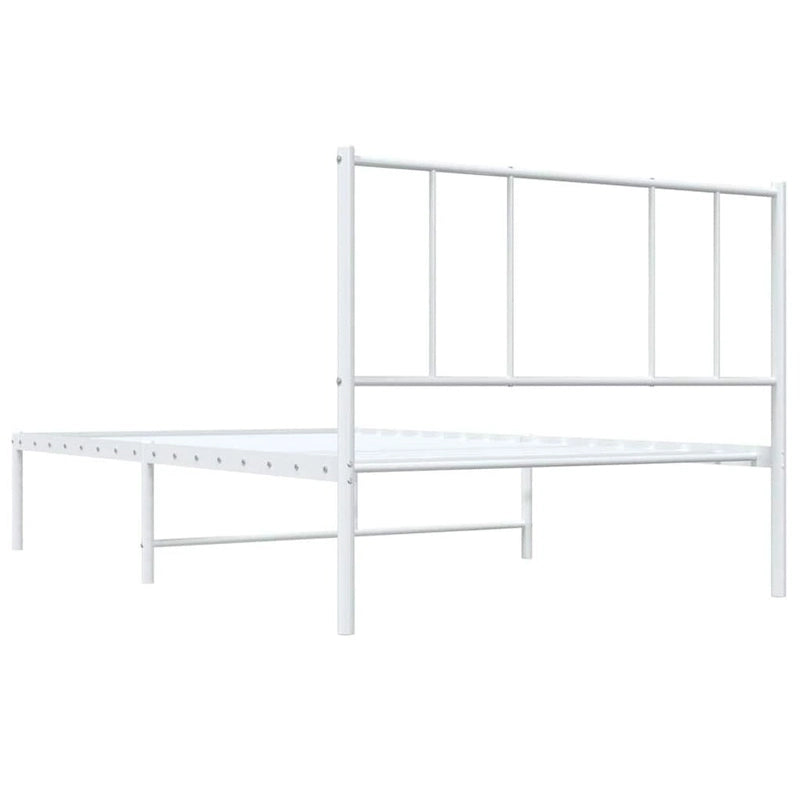 vidaXL Metal Bed Frame with Headboard, No Mattress