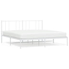 vidaXL Metal Bed Frame with Headboard, No Mattress