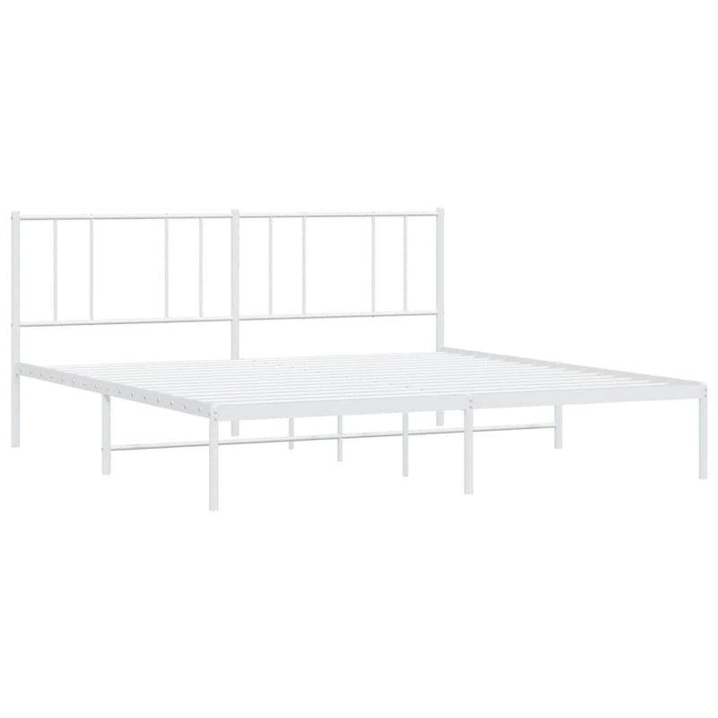 vidaXL Metal Bed Frame with Headboard, No Mattress