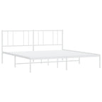 vidaXL Metal Bed Frame with Headboard, No Mattress