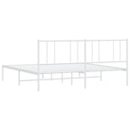vidaXL Metal Bed Frame with Headboard, No Mattress
