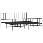 vidaXL Metal Bed Frame with Headboard, No Mattress